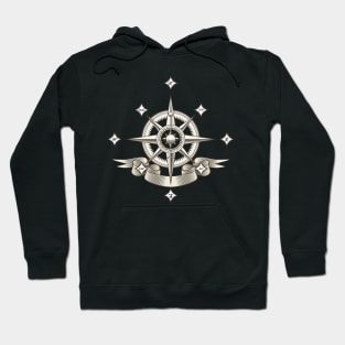 Retro Nautical Compass Rose Hoodie